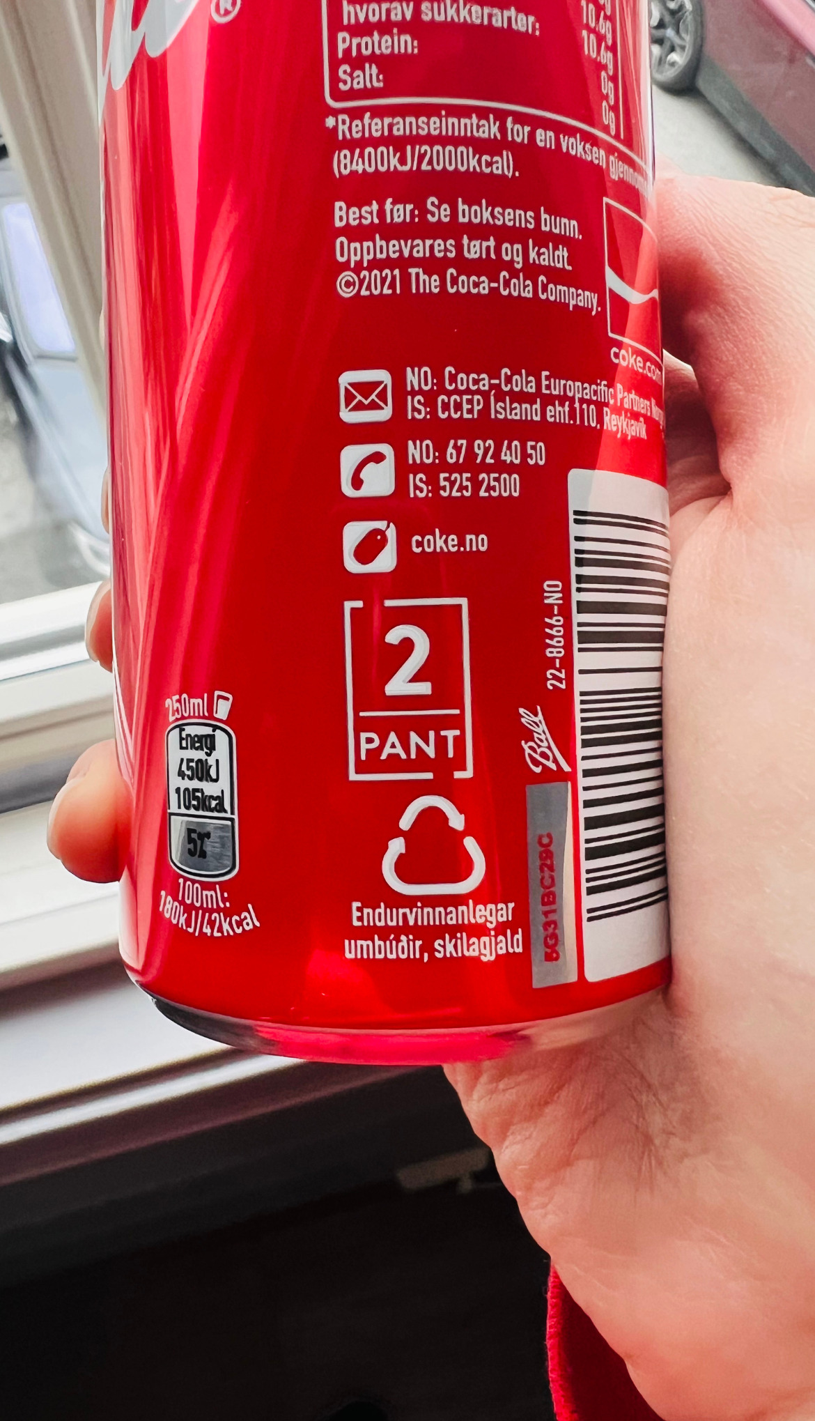 Pant_In_Norway_On_A_Can Aluminum can with 'Pant' label, symbolising recycling in Norway.