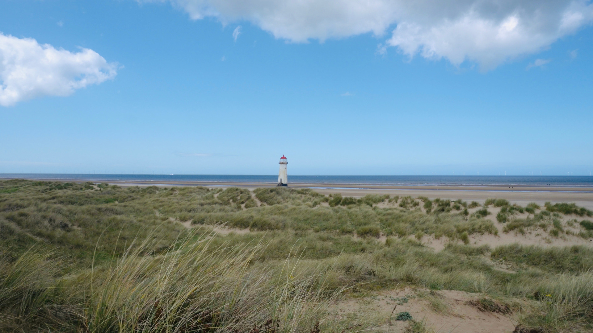 View towards the Point Of Ayr Lighthouse.
