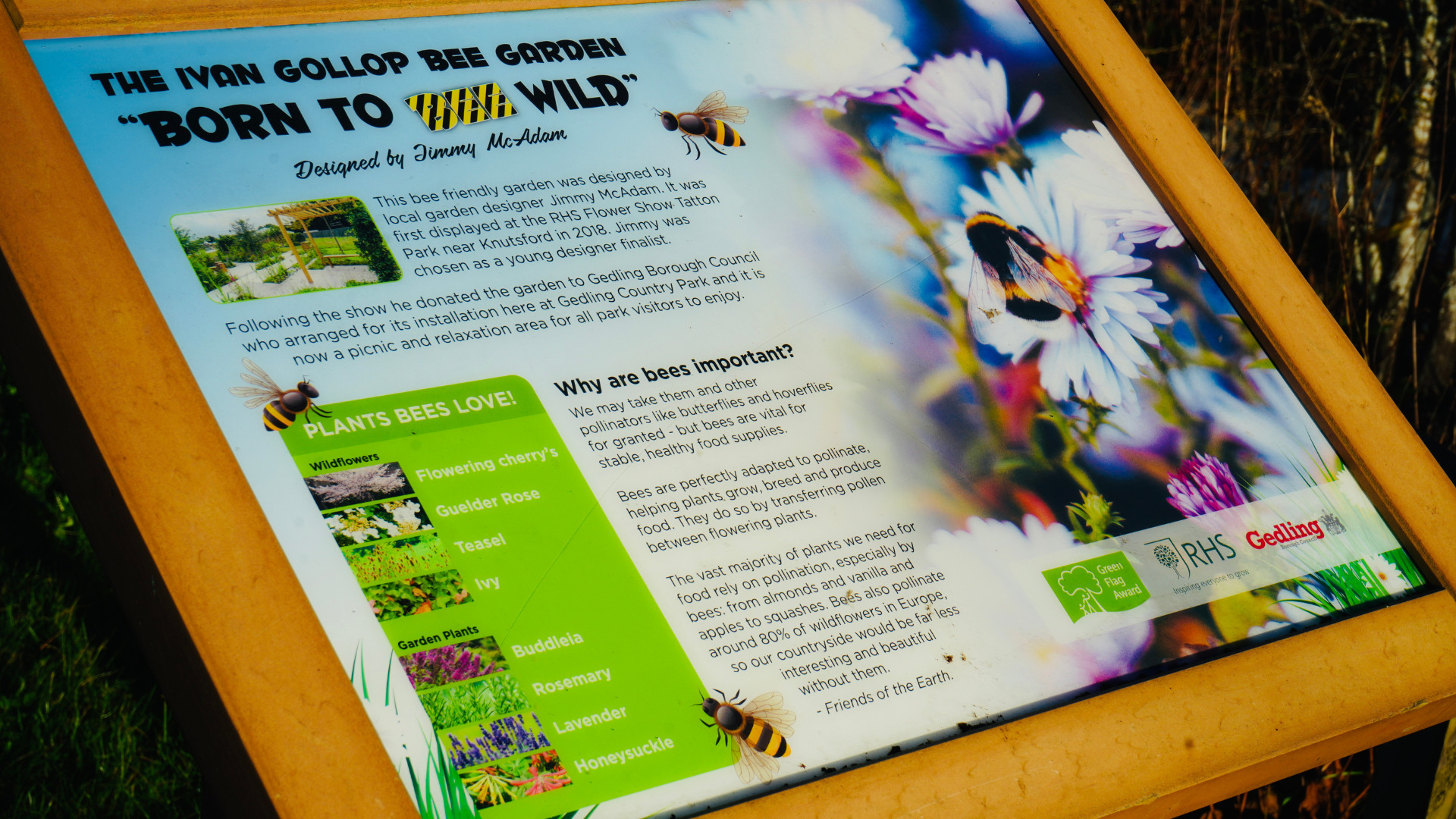 The_Ivan_Gollop_Bee_Garden_Sign The Ivan Gollop Bee Garden Sign at Gedling Country Park