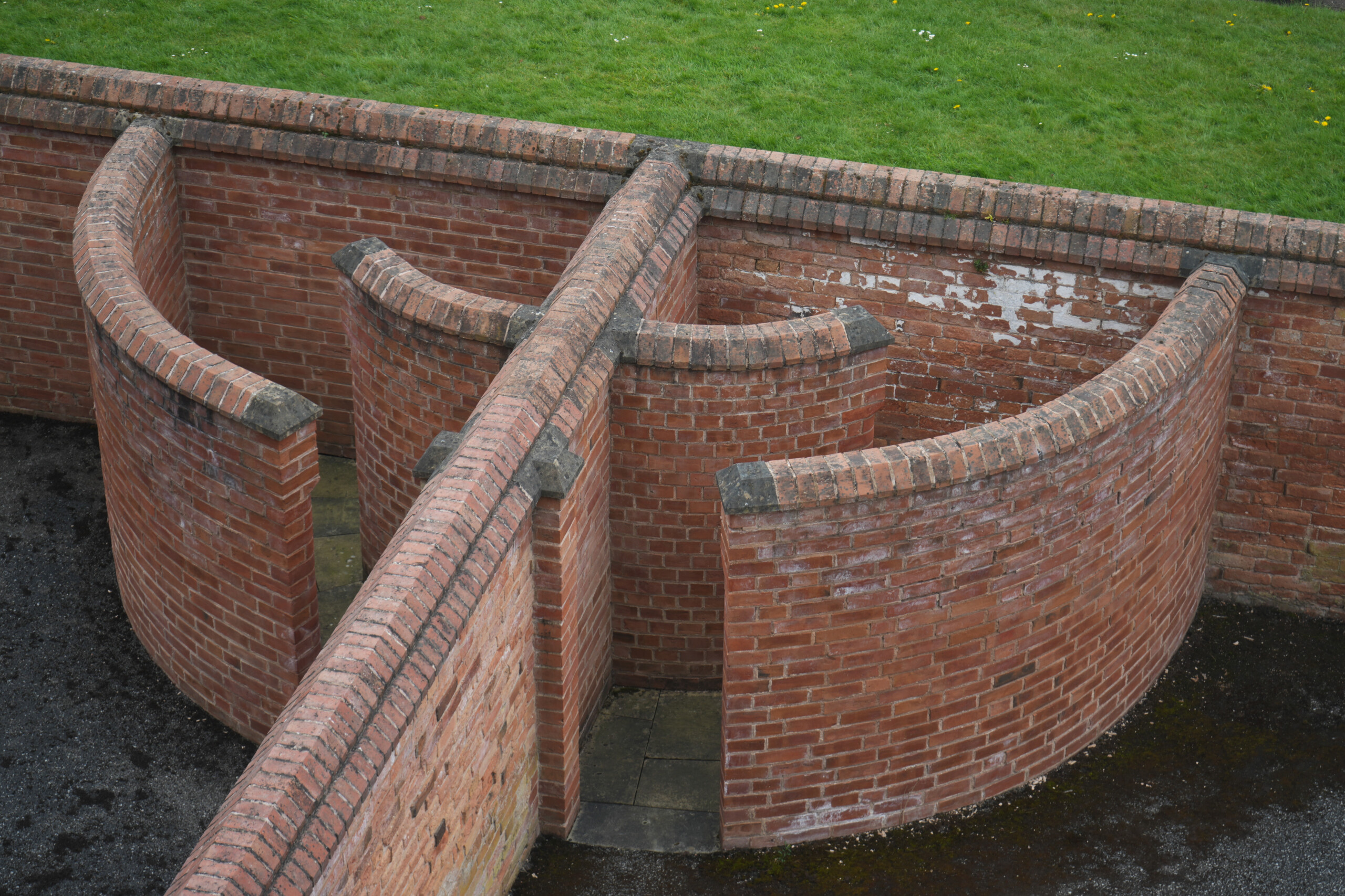 Victorian Brick Outdoor Toilet Entrances at The Workhouse Southwell Nottinghamshire England Privy outside the Workhouse in Southwell