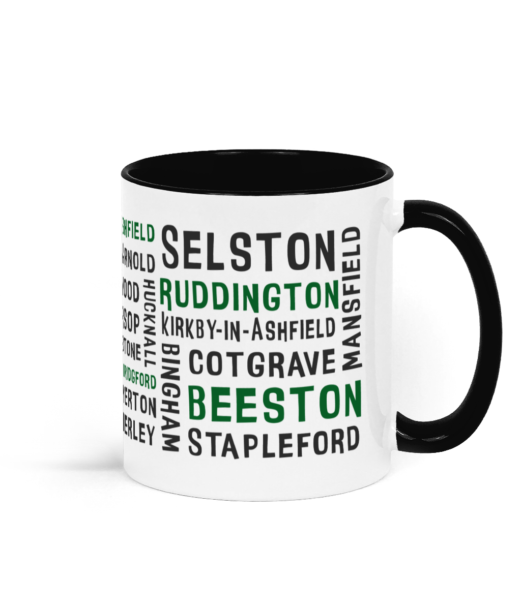 30 Nottinghamshire Places Mug – Black & Green - Image 4
