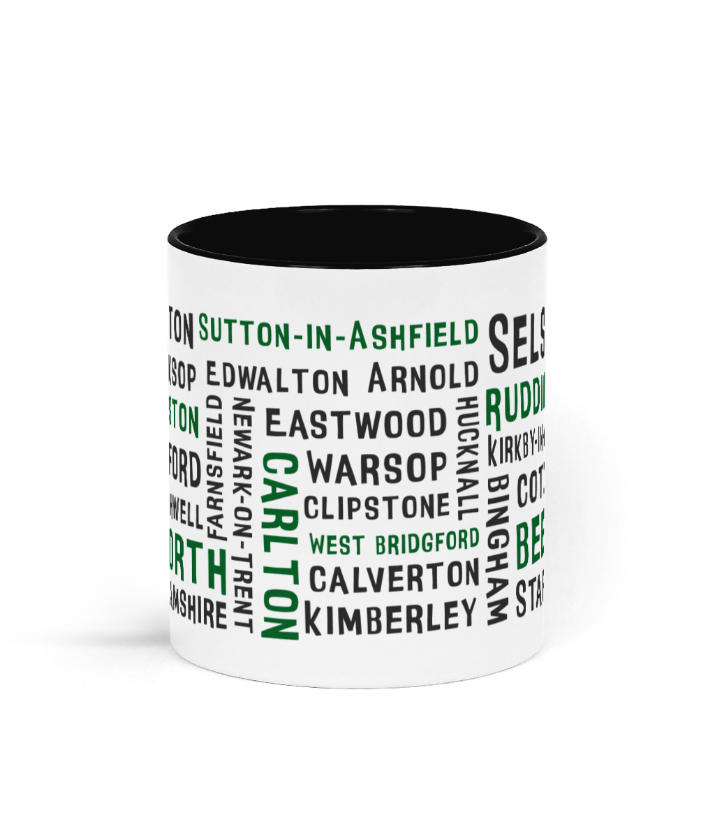 30 Nottinghamshire Places Mug – Black & Green - Image 3