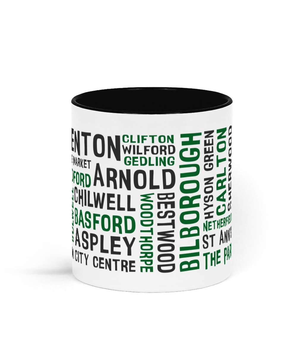 30 Nottingham Places Mug – Black & Green - Image 3